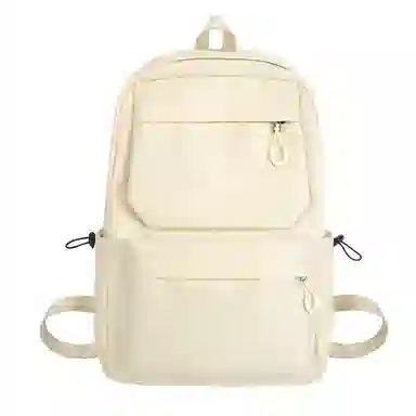 醇龙 超酷简约纯色大容量 尼龙 双肩包 男女同款情侣款 白色/灰色/黑色/黄色