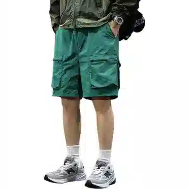 遨宇 美式高街经典户外机能潮牌运动学院风工装极简慵懒风薄款速干五分裤宽松直筒运动中裤休闲短裤 男款