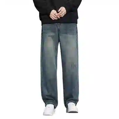 【dme】 美式时尚百搭基础款宽松阔腿牛仔裤 男款 复古蓝