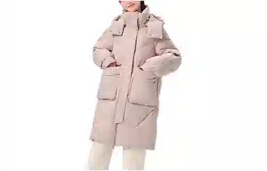 坦博尔 中长款宽松老花加厚羽绒服 女款