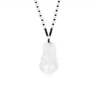 鸳鸯金楼 新中式国风系列 温润弥勒佛像 高级感浅色观音/弥勒佛编绳串珠 玉髓 项链 男女同款情侣款