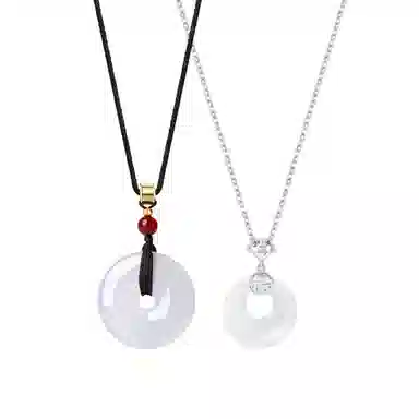 饰伴 新中式国潮平安扣好运 国风气质福气轻奢小众精致锁骨链 玉髓 项链 男女同款情侣款