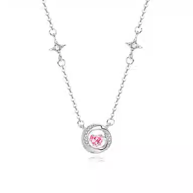 【S999足银纯银】 七七银饰 莫比乌斯心动 跳动的心 在逃公主 甜美浪漫轻奢精致 时尚小众 通勤百搭 琉璃 项链 女款