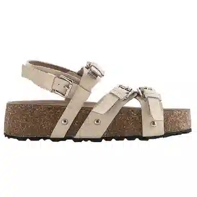 妙侣 闪耀银河 气质港风 舒适厚底 罗马凉鞋 女