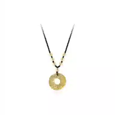 【前程似锦】 古名珠宝 新中式国风聚福纳财双貔貅平安扣编绳锁骨链 一帆风顺万事如意百搭通勤 水晶 玉石项链 男女同款情侣款