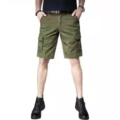 贵色 休闲百搭潮牌简约五分裤直筒薄款宽松弹力工装短裤 男女同款