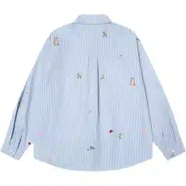 【dme】 美式简约复古条纹长袖衬衣男春季潮牌宽松休闲情侣舒适百搭时尚寸衣外套衬衫 男女同款