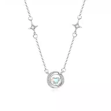 【S999足银纯银】 七七银饰 莫比乌斯心动 跳动的心 在逃公主 甜美浪漫轻奢精致 时尚小众 通勤百搭 琉璃 项链 女款