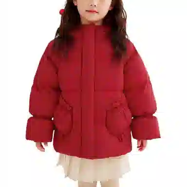 鸭鸭 宽松连帽加厚保暖防风鸭绒羽绒服 中小童