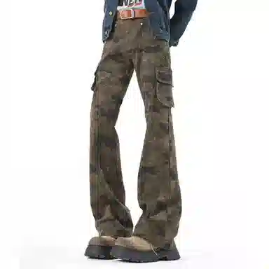 布客行 美式复古高街风多口袋舒适百搭长裤牛仔裤 男女同款