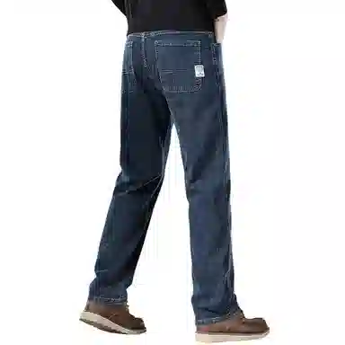 顶峰保罗 无性别主义美式高街潮牌垂感水洗做旧宽松直筒薄款休闲时尚百搭长裤子高端设计感牛仔裤 男女同款