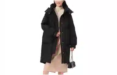 坦博尔 中长款宽松老花加厚羽绒服 女款