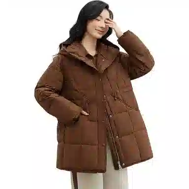 鸭鸭 连帽收腰修身显瘦羽绒服 女款