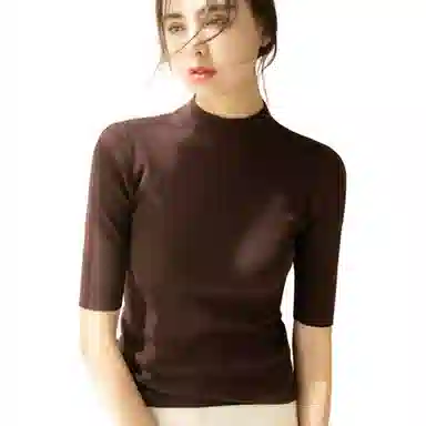 莫代尔 半高领简约百搭毛衣 女款