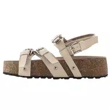 妙侣 闪耀银河 气质港风 舒适厚底 罗马凉鞋 女