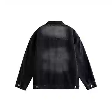 【dme】 美式简约工装复古夹克日系春秋潮牌水洗渐变上衣宽松休闲情侣百搭舒适时尚长袖牛仔外套 男女同款