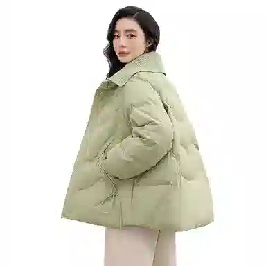 鸭鸭  立领连帽抗风御寒时尚休闲舒适外套面包服羽绒服 女款