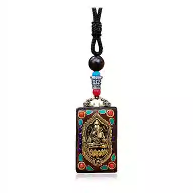 睦珦 时来运转 藏式美学唐卡诸事顺利 民族风百搭小众 财源滚滚财神来 黑檀 项链 男女同款情侣款
