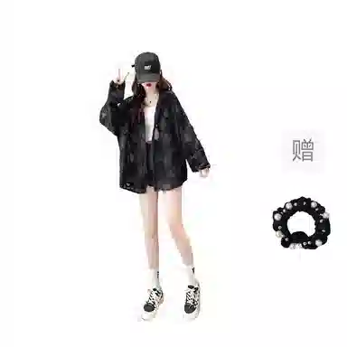 雾闪闪 宽松薄款休闲长袖雪纺衫 女款