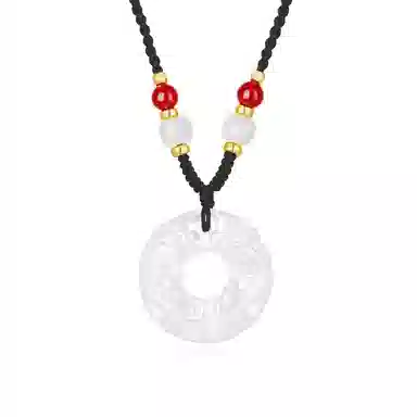 【岁岁年年】中国黄金 央创时尚 貔貅平安扣国潮新中式 招财吞金小众百搭精致礼盒天然 玉髓 玉石项链 男女同款情侣款