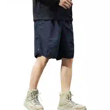 遨宇 美式夏威夷户外机能多巴胺轻薄速干工装男潮牌宽松大码高端排扣沙滩裤子男五分裤休闲短裤 男款