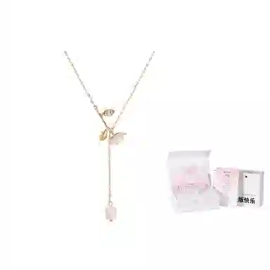 指尖瑰宝 法式玫瑰花 花朵流苏 温柔气质 锁骨链 项链 女款