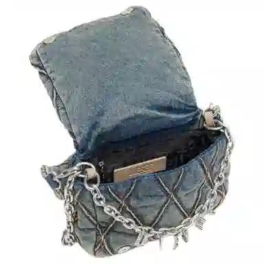 Diesel Quilted Cotton Tote Small Navy