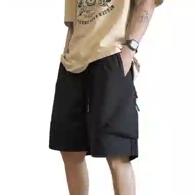 稻草人 美式学院风大口袋百搭柔软舒适宽松凉感五分工装短裤 男女同款