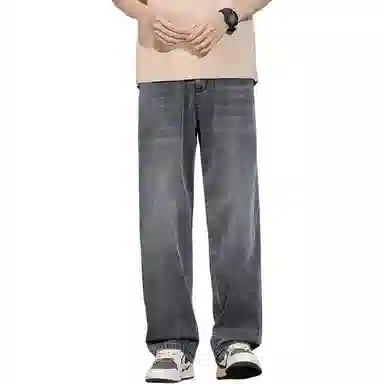 顶峰保罗 莱赛尔凉感透气水洗直筒长裤美式复古高街宽松小众百搭高级感薄款透气阔腿牛仔裤 男女同款