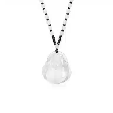 鸳鸯金楼 新中式国风系列 温润弥勒佛像 高级感浅色观音/弥勒佛编绳串珠 玉髓 项链 男女同款情侣款