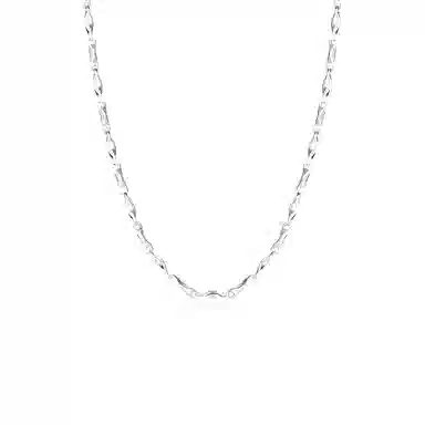 【S999足银纯银】六桂福 元宝链个性素链无吊坠 嘻哈街头中性风冷淡风简约设计小众高级感锁骨链 福韵金 招财好运 首饰 礼盒项链 男款