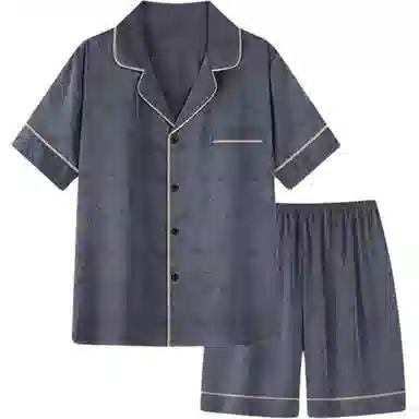顶瓜瓜 夏季男透气舒适简约休闲家居服睡衣套装 男款