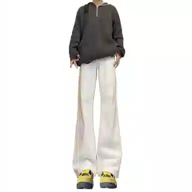 木林森 美式高街复古废土风水洗做旧中腰宽松直筒通勤百搭亲肤柔软舒适休闲耐磨垂感牛仔裤 男女同款