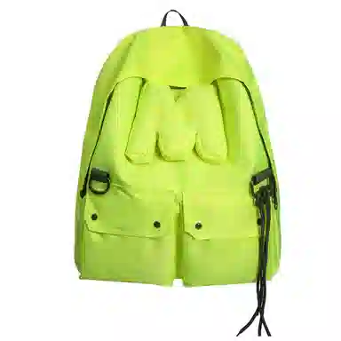 行途 高颜值大容量小众百搭设计旅行背包简约旅行书包 尼龙 双肩包 常规 男女同款情侣款 黄色/荧光绿/荧光粉