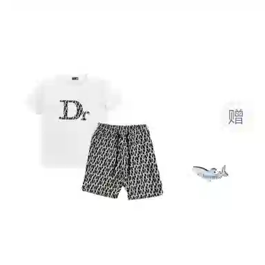 大白鲨 欧版夏季宽松短袖短裤休闲运动套装 男款