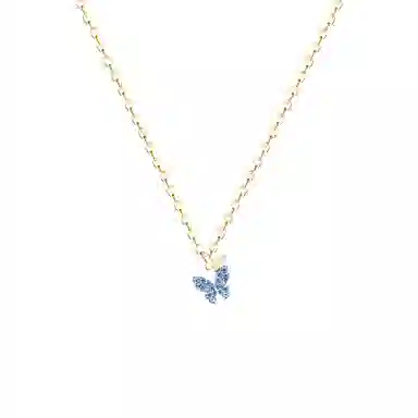 骊碧 蓝色蝴蝶轻奢小众级感气质实用高档轻奢有意义 周年纪念日表白仪式感 合金 项链 女款