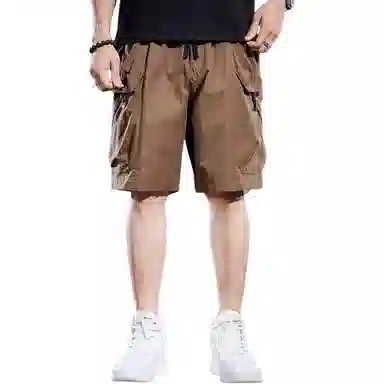 贵色 夏季 美式户外山系冰丝凉感潮流运动休闲五分工装短裤 男女同款