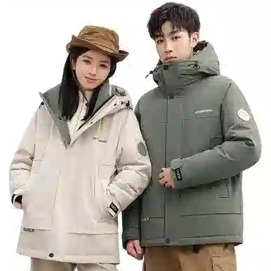 鸭鸭 户外休闲风工装保暖时尚潮流舒适羽绒服 男女同款