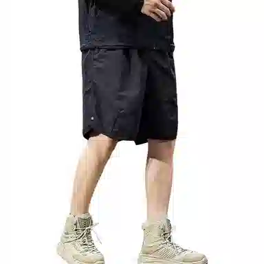 遨宇 美式夏威夷户外机能多巴胺轻薄速干工装男潮牌宽松大码高端排扣沙滩裤子男五分裤休闲短裤 男款