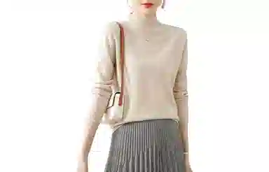 恒源祥 半高领套头打底纯色毛衣 女款