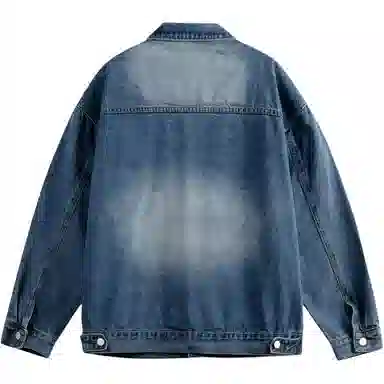 【dme】 美式简约工装复古夹克日系春秋潮牌水洗渐变上衣宽松休闲情侣百搭舒适时尚长袖牛仔外套 男女同款