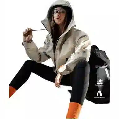 Monster Guardians Hoodie Jacket Khaki Women