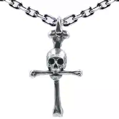 【可定制刻字】 白木黑冰 十字架骷髅 新中式潮流原创小众设计高级感 银合金 项链 男款 礼盒