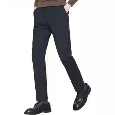 红豆 针织四面弹直筒保暖商务休闲裤 男款 藏青色