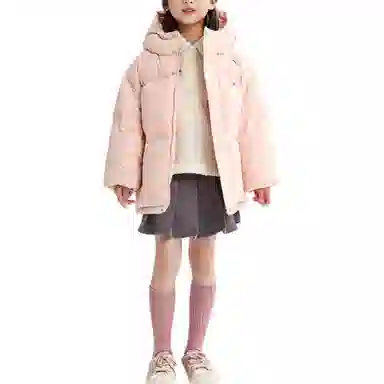 鸭鸭 时尚短款鸭绒印花厚实保暖防风防雨羽绒服 青少年