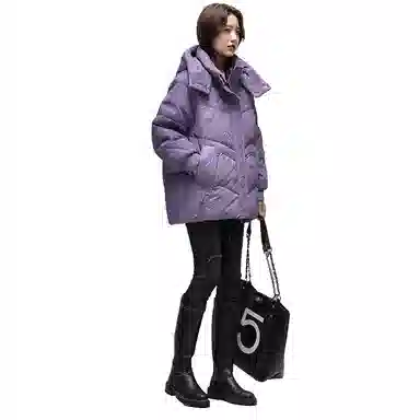 鸭鸭 经典抗寒保暖时尚休闲连帽羽绒服 女款