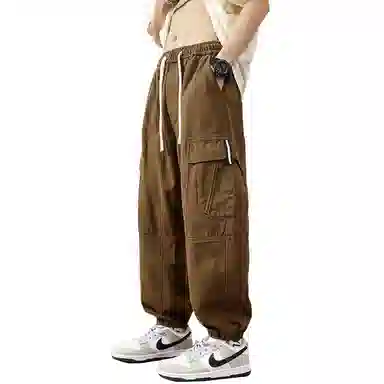 顶峰保罗 纯色运动简约宽松大码舒适通勤日常工装束脚无性别主义透气时尚松紧腰弹力显高显瘦百搭休闲裤 男女同款