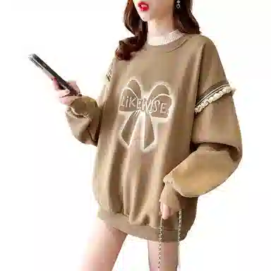 木清清 合身薄款圆领长袖卫衣 女款