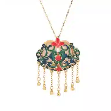 彤彤兔 国潮中式珐琅彩复古流苏 铜 项链 女款