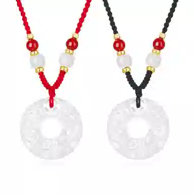 【岁岁年年】中国黄金 央创时尚 貔貅平安扣国潮新中式 招财吞金小众百搭精致礼盒天然 玉髓 玉石项链 男女同款情侣款